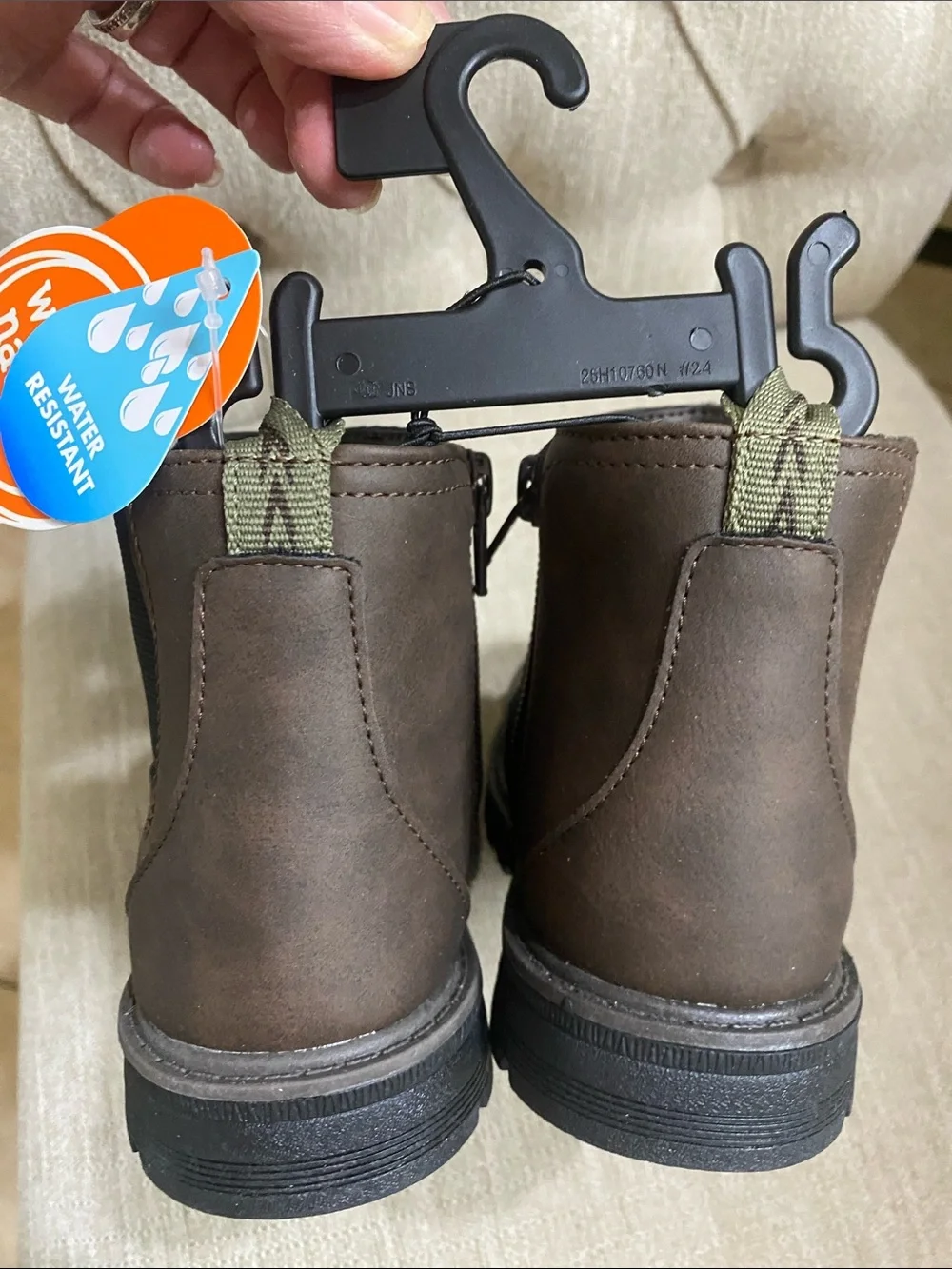 wonder nation NWT Brown Kids Chelsea Boots  with Black Elastic / Sz 12